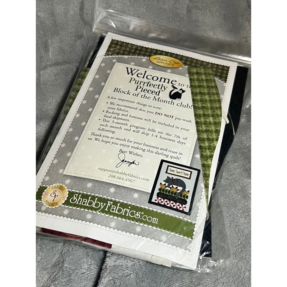 Bonnie Sullivan Purrfectly Pieced Quilt Kits 1-4 BOM Cat Applique Fabric